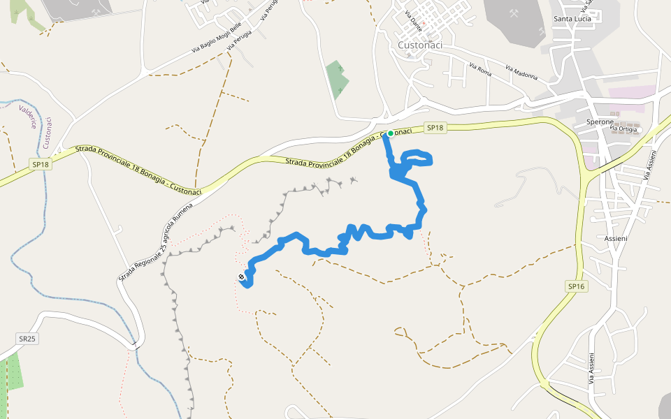 Sentiero Tribli walking route map in Custonaci