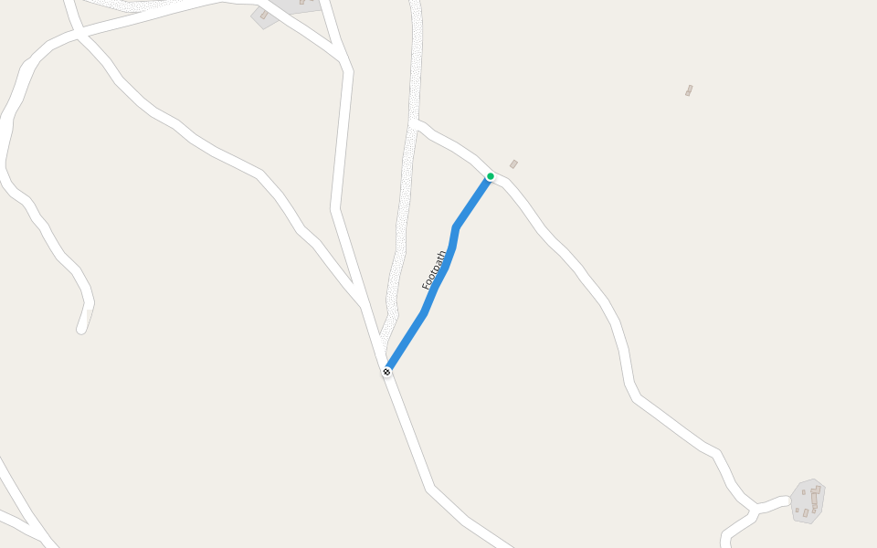 Footpath walking route map in Tsaratanana