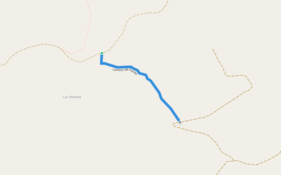 camino de Pavías walking route map in Torralba del Pinar