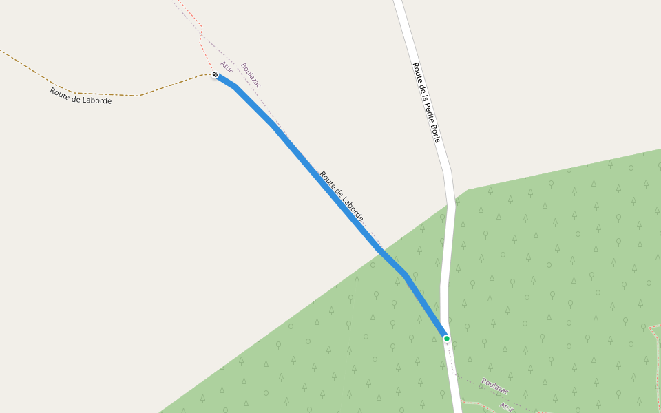 Route de Laborde walking route map in Boulazac Isle Manoire