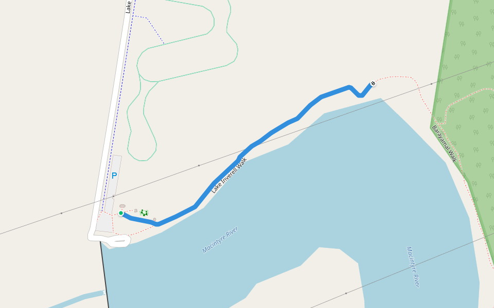 Lake Inverell Walk walking route map in Inverell