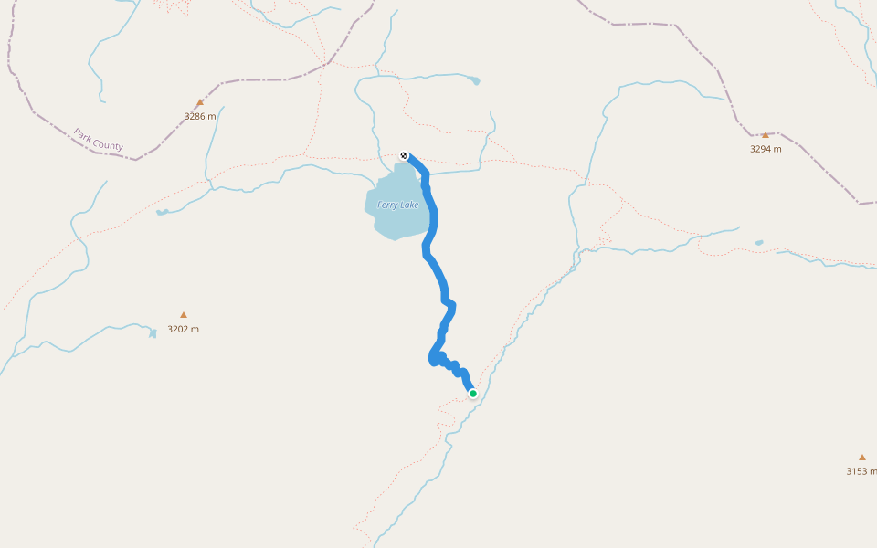 Lake Creek Trail Cutoff Trail walking route map in Dubois