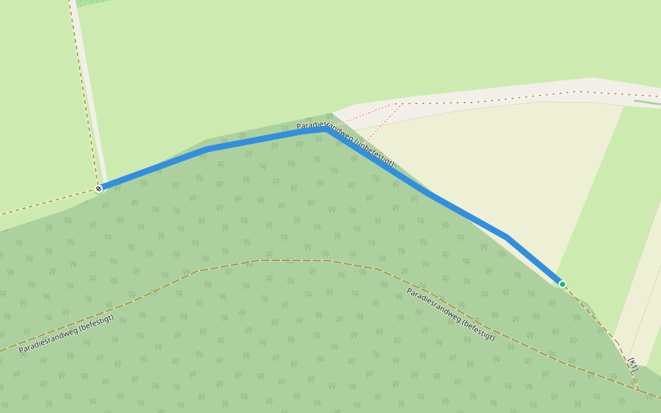 Paradiesrandweg (unbefestigt) walking route map in Heilbad Heiligenstadt