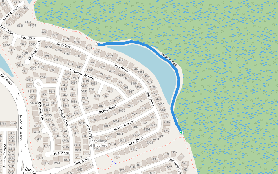 Walking Path walking route map in Wildwood