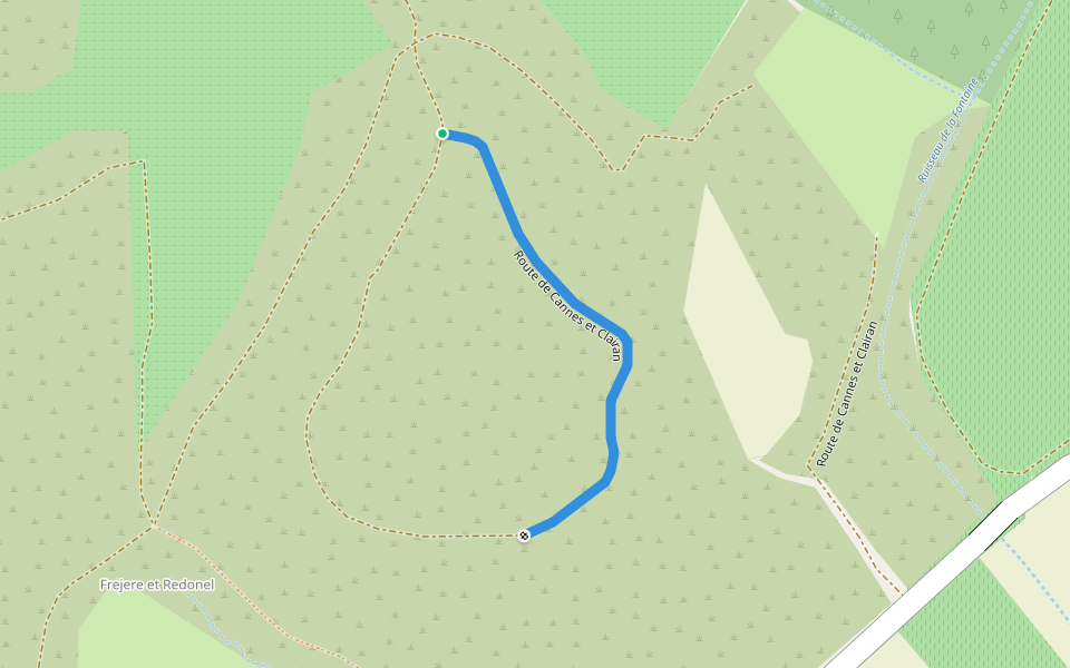 Route de Cannes et Clairan walking route map in Orthoux-Sérignac-Quilhan