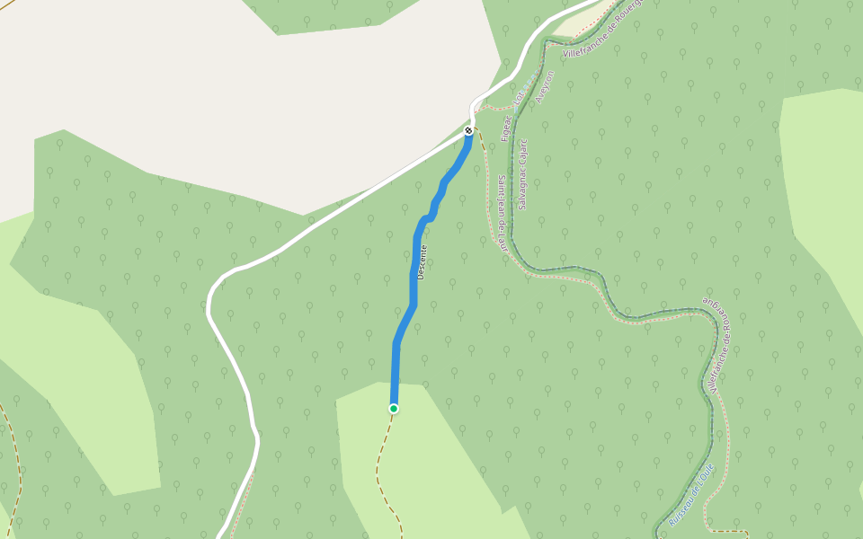 Descente walking route map in Saint-Jean-de-Laur