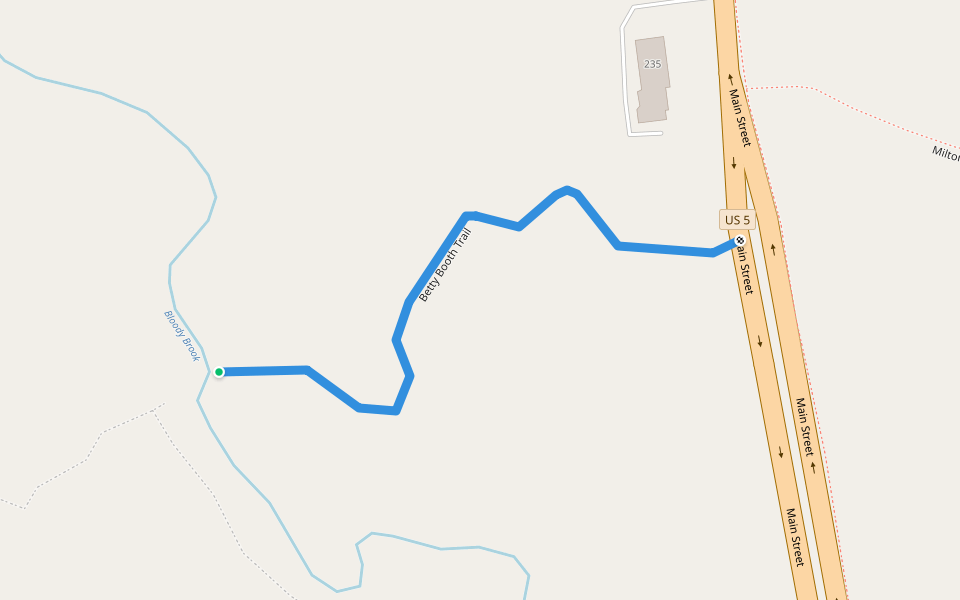 Betty Booth Trail walking route map in Norwich