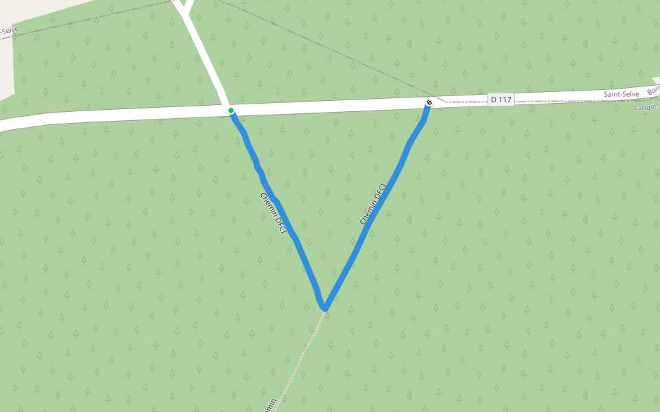 Chemin DFCI walking route map in Saint-Selve