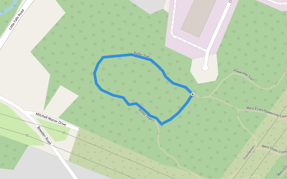 Roller Trail walking route map in Cedar Grove