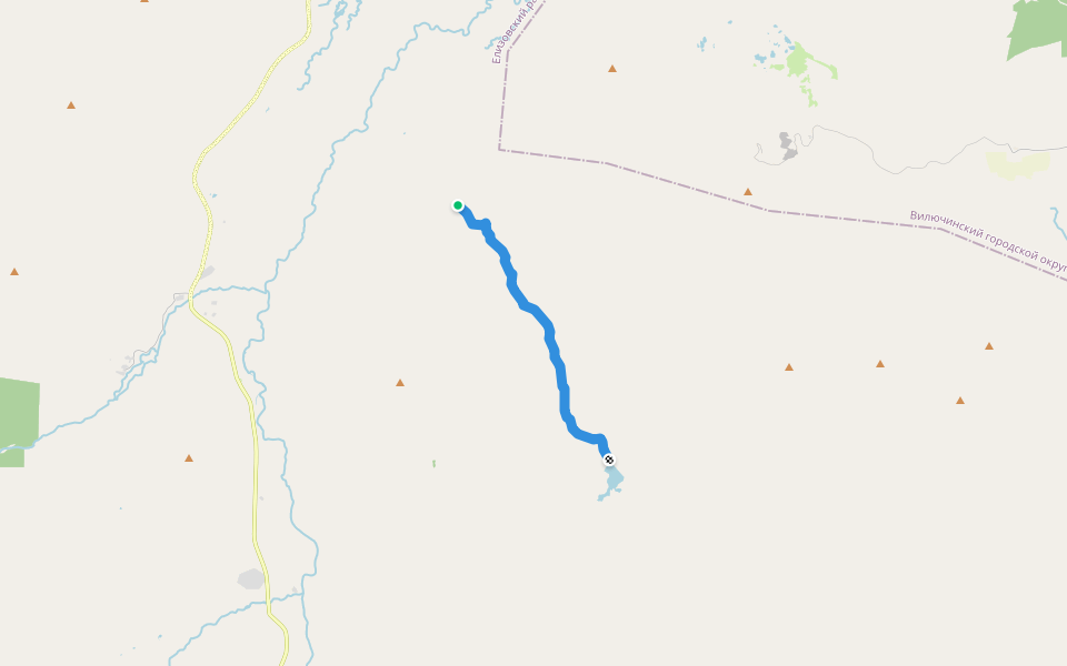 На озеро Тополовое walking route map in Termal'nyi