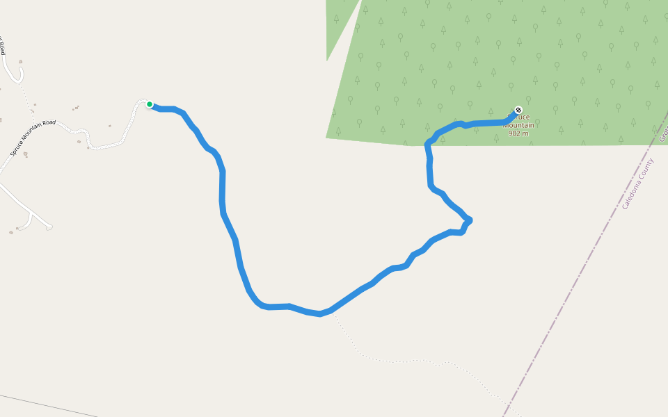 Spruce Mountain Trail walking route map in Plainfield