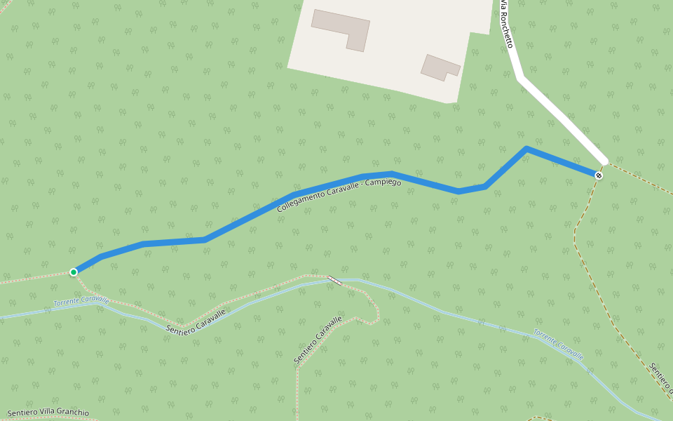 Collegamento Caravalle - Campiego walking route map in Ranco