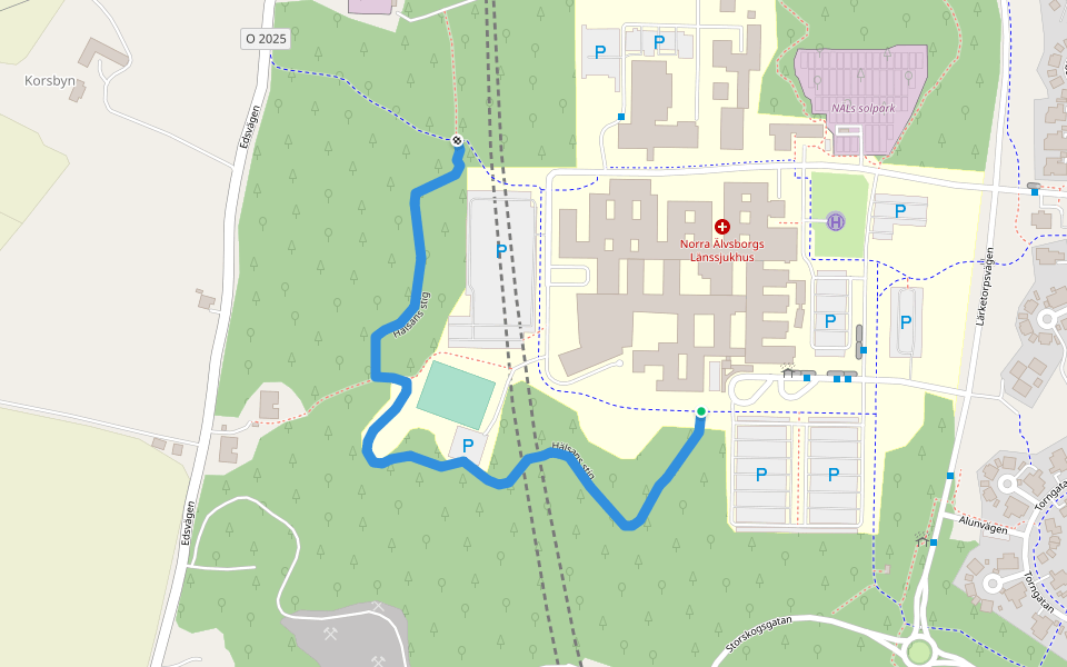 Hälsans stig walking route map in Trollhättan