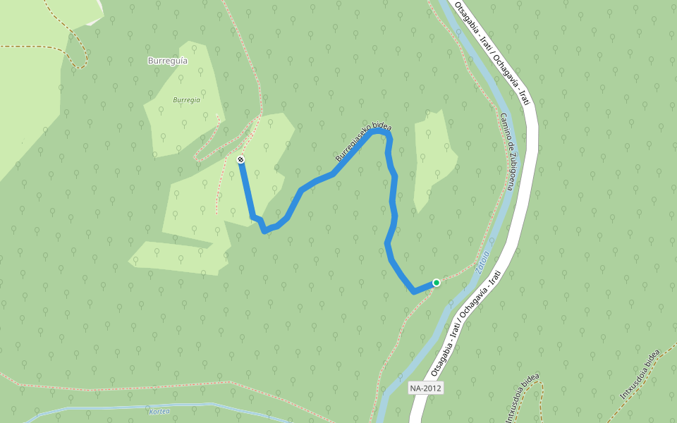 Burregiaseko bidea walking route map in Ochagavía