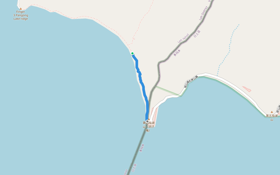 Finger 4 approach walking route map in Ngari Prefecture