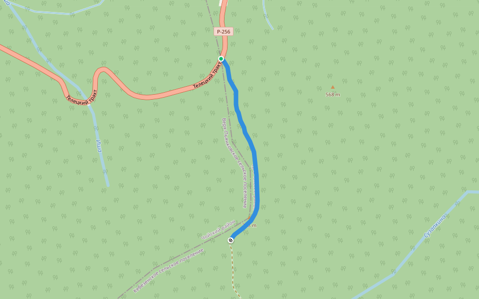 урочище Кебезенский тракт walking route map in Verkh-Biysk