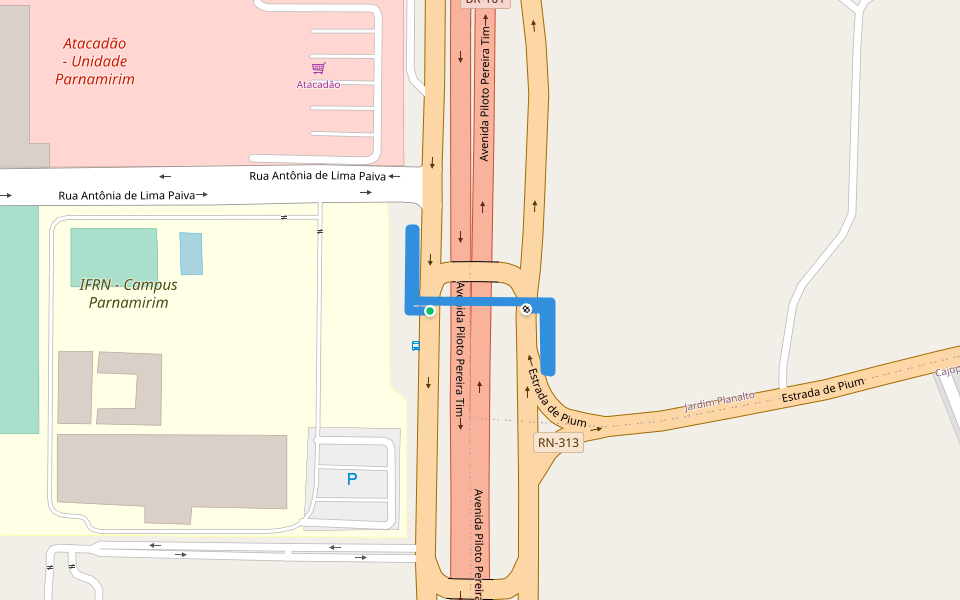 Passarela do IFRN - Parnamirim walking route map in Parnamirim