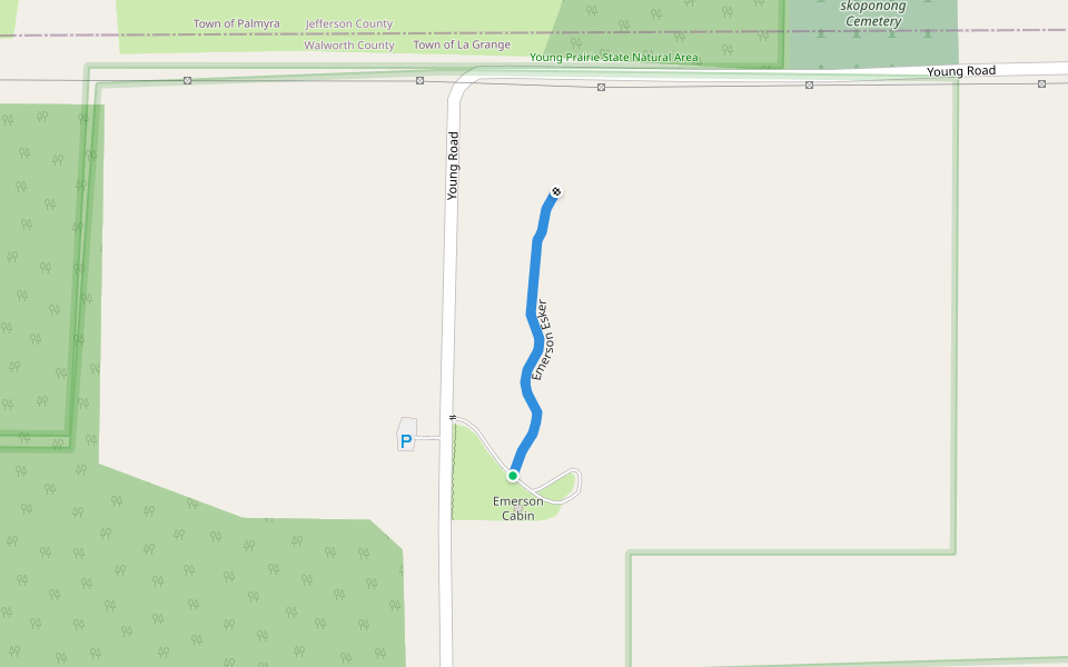 Emerson Esker walking route map in Palmyra