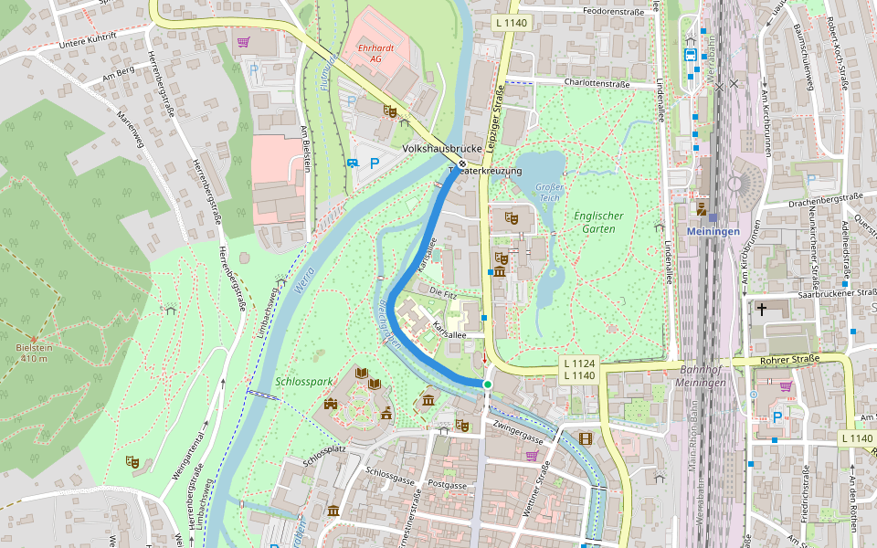 Karlsallee walking route map in Meiningen