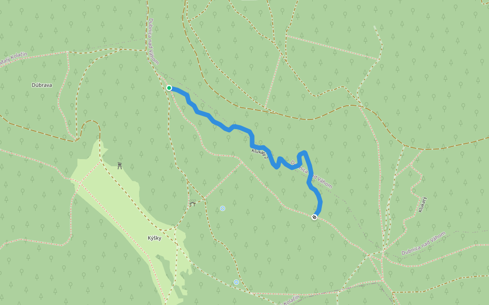 Kľukatý 2 walking route map in Dubnica nad Váhom