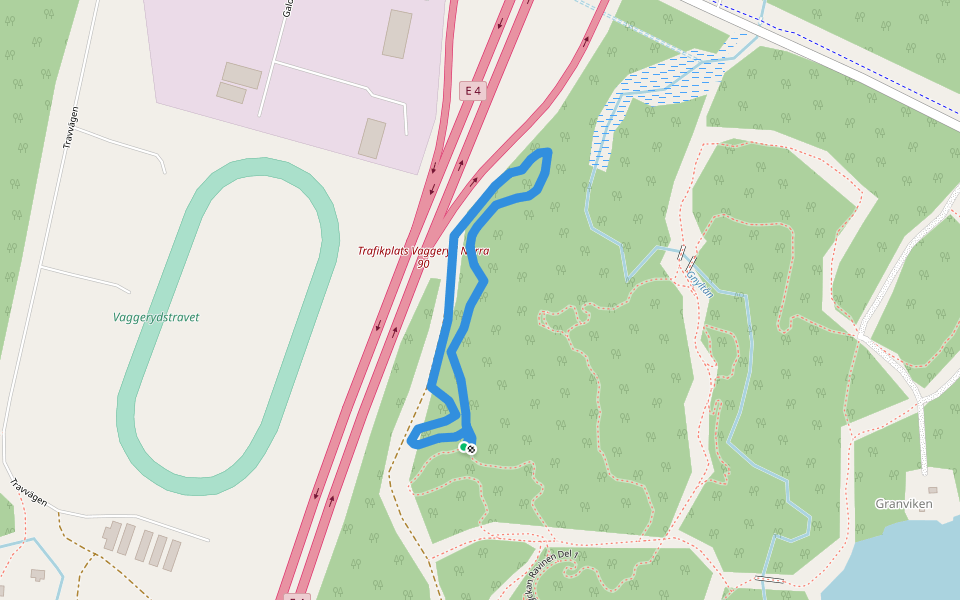 Skogsmaskinslingan Svart/Gul walking route map in Vaggeryd