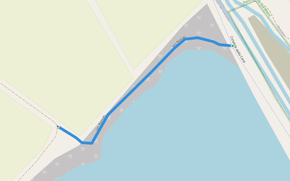 Les Ronces walking route map in Basiglio