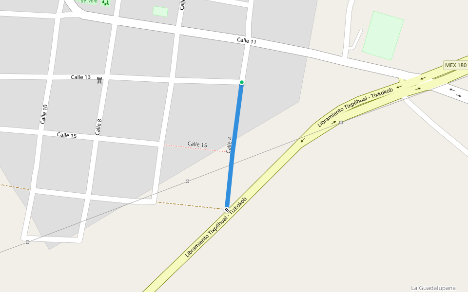 Calle 4 walking route map in Nolo