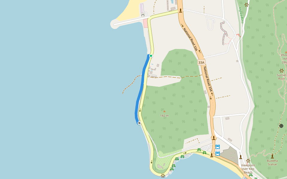 Promenade walking route map in Krong Kaeb