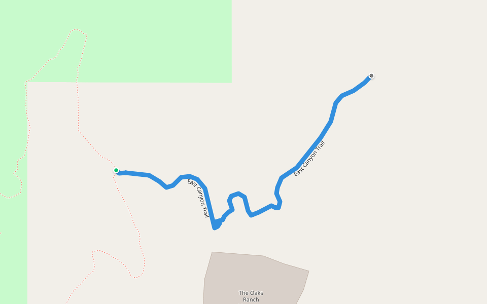 East Canyon Trail walking route map in Cherry Valley