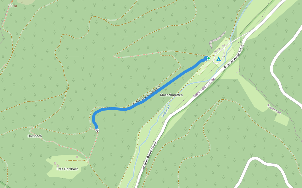 Sentier Gerard Driesbach walking route map in Soultzbach-les-Bains
