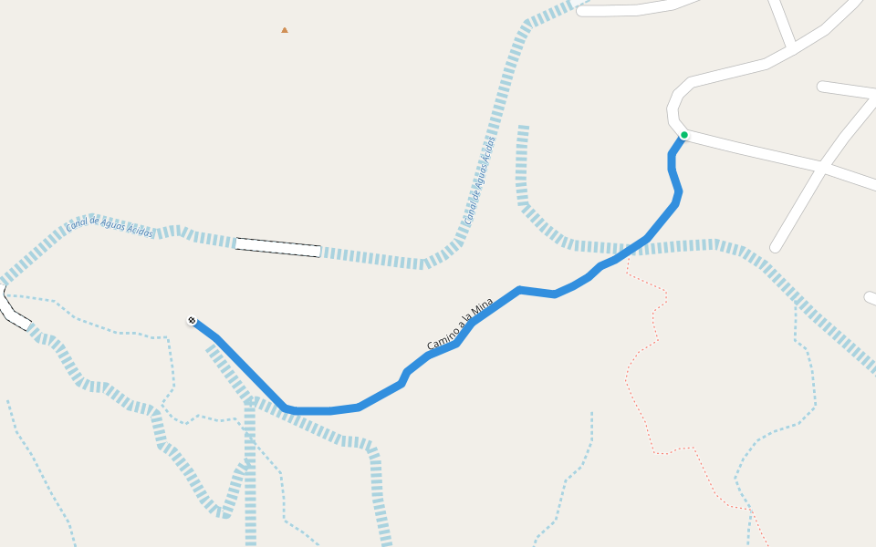 Camino a la Mina walking route map in Oruro