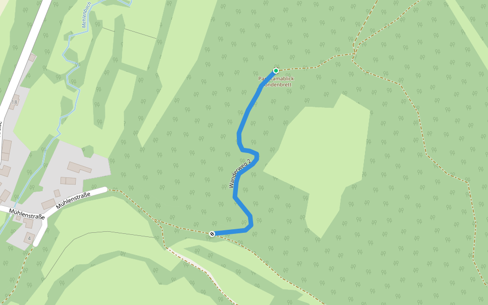 Wanderweg 2 walking route map in Gondenbrett
