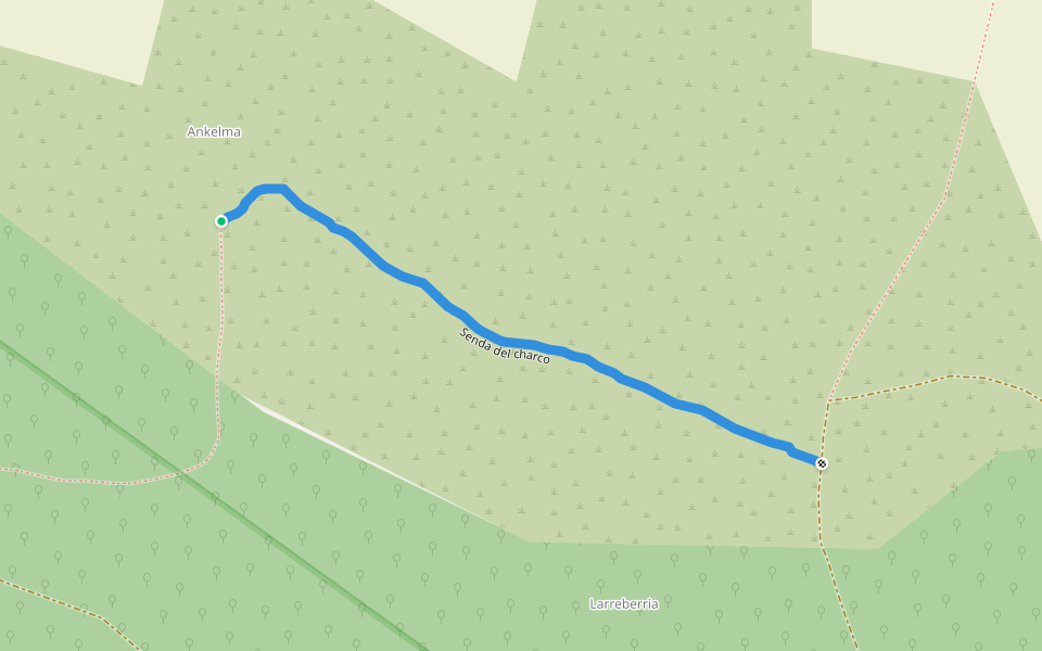 Senda del charco walking route map in Metauten