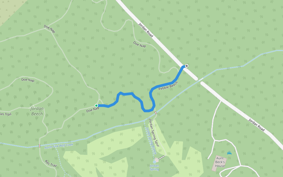 Pebble Beech walking route map in Monticello