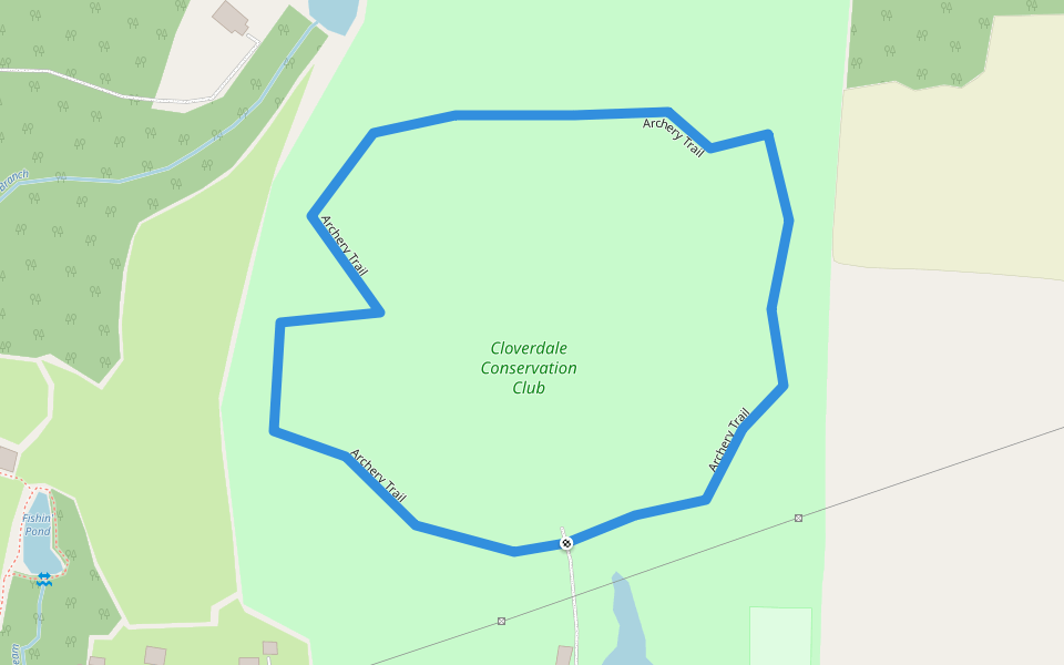 Archery Trail walking route map in Cloverdale
