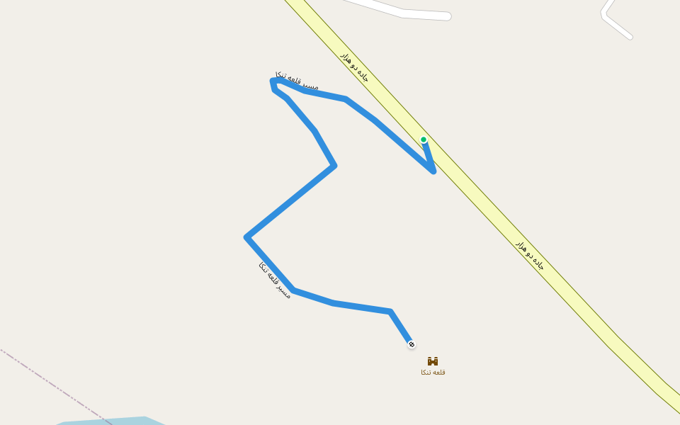 مسیر قلعه تنکا walking route map in Qaleh Gardan