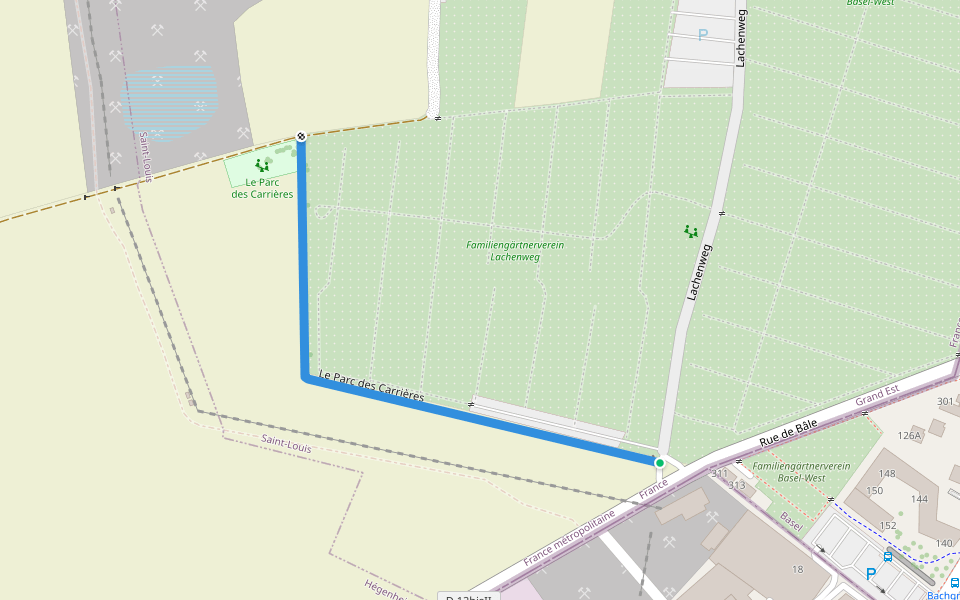 Le Parc des Carrières walking route map in Allschwil