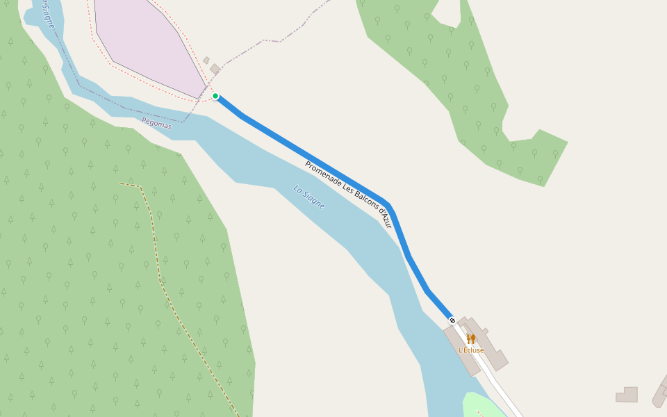 Promenade Les Balcons d'Azur walking route map in Pégomas