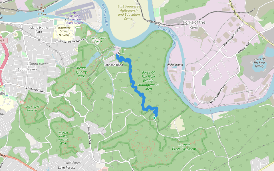 West Perimeter Hiking Trail Knoxville, Tennessee Pacer