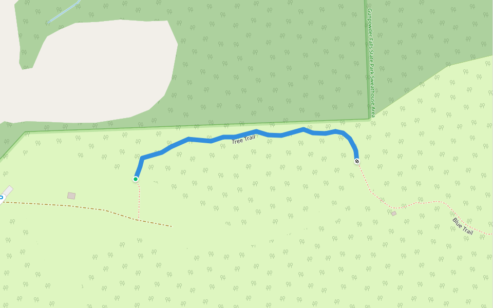 Tree Trail walking route map in Glen Arm