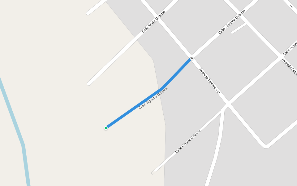 Calle Séptima Oriente walking route map in Jiquipilas