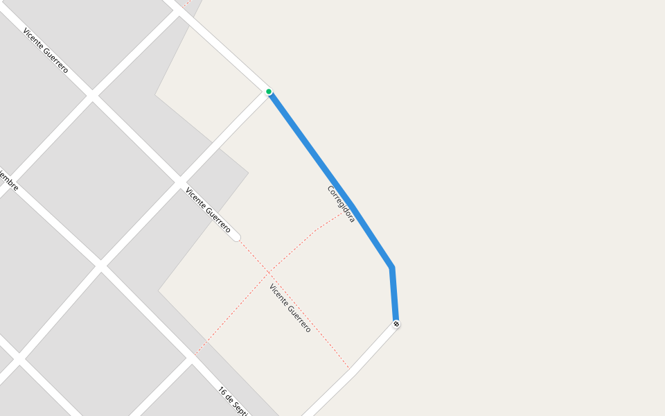 Corregidora walking route map in El Triunfo