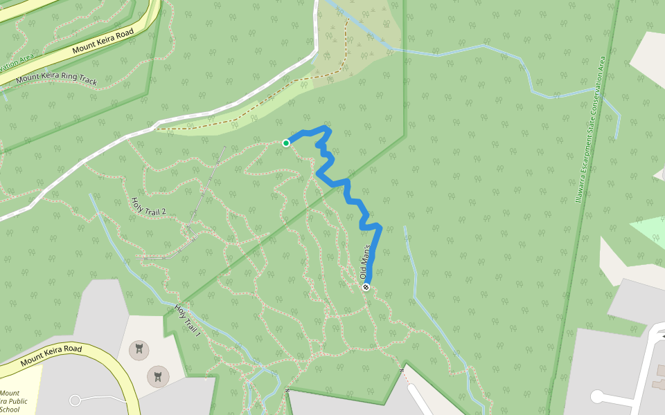 Old Man's walking route map in Mount Keira
