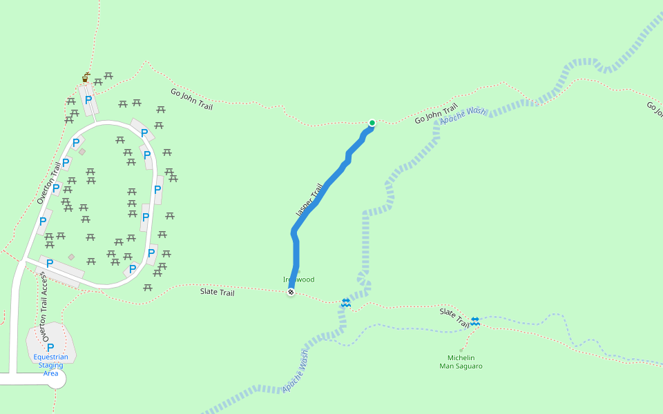 Jasper Trail walking route map in Cave Creek