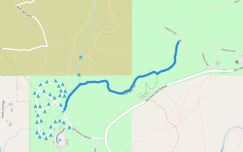 Clay Mine Trail walking route map in Cave Creek