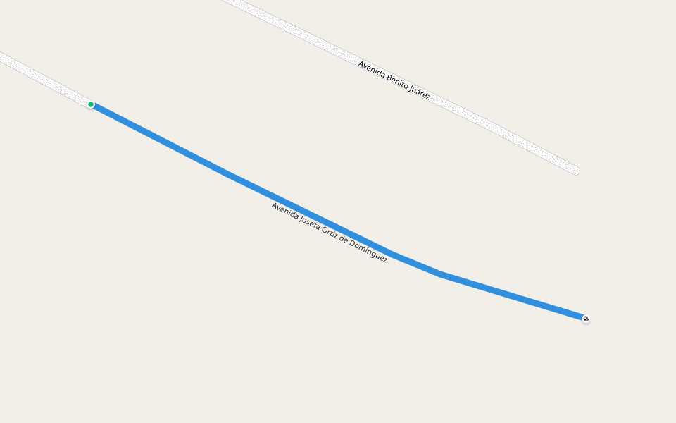 Avenida Josefa Ortiz de Domínguez walking route map in Concepción Buenavista