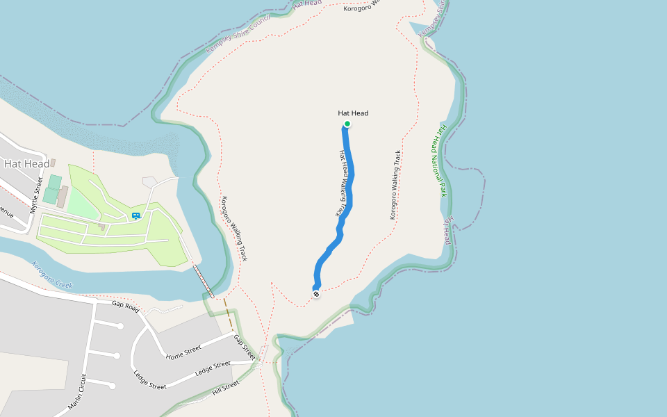Hat Head Walking Track walking route map in Hat Head