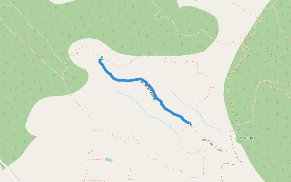sender de Cacaines walking route map in Móra d'Ebre