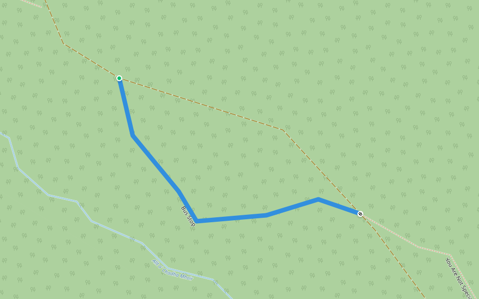 Bus Stop walking route map in Evanton