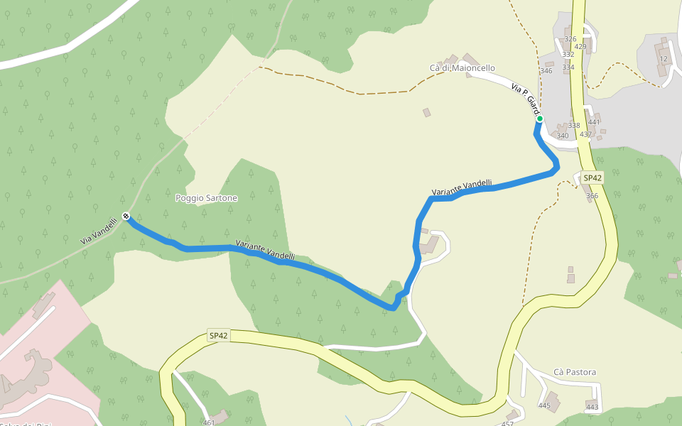 Variante Vandelli walking route map in Lama Mocogno